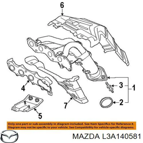 L3A140581 Mazda прокладка глушителя