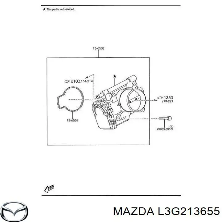 L3G213655 Mazda vedante da válvula de borboleta
