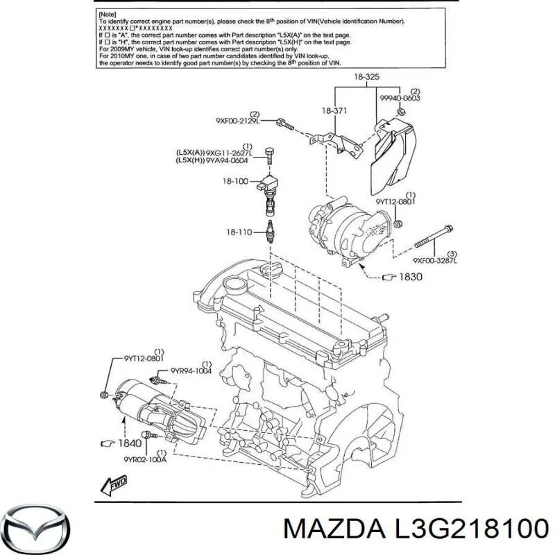 L3G2-18-100 Mazda bobina de ignição