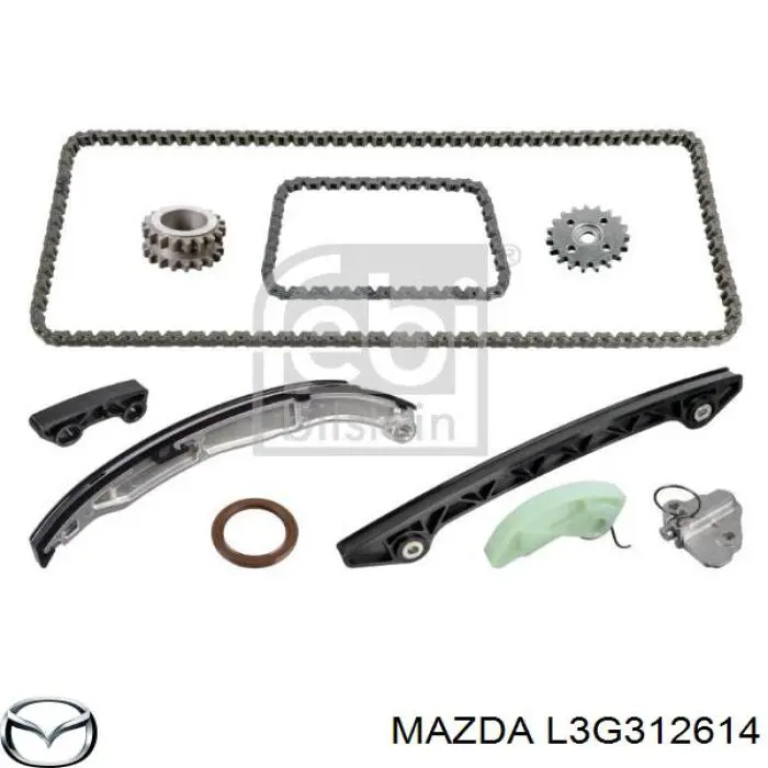 Carril de deslizamiento, cadena de distribución izquierdo L3G312614 Mazda