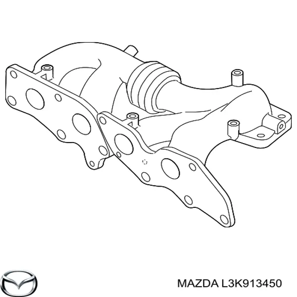L3K913450 Mazda tubo coletor de escape