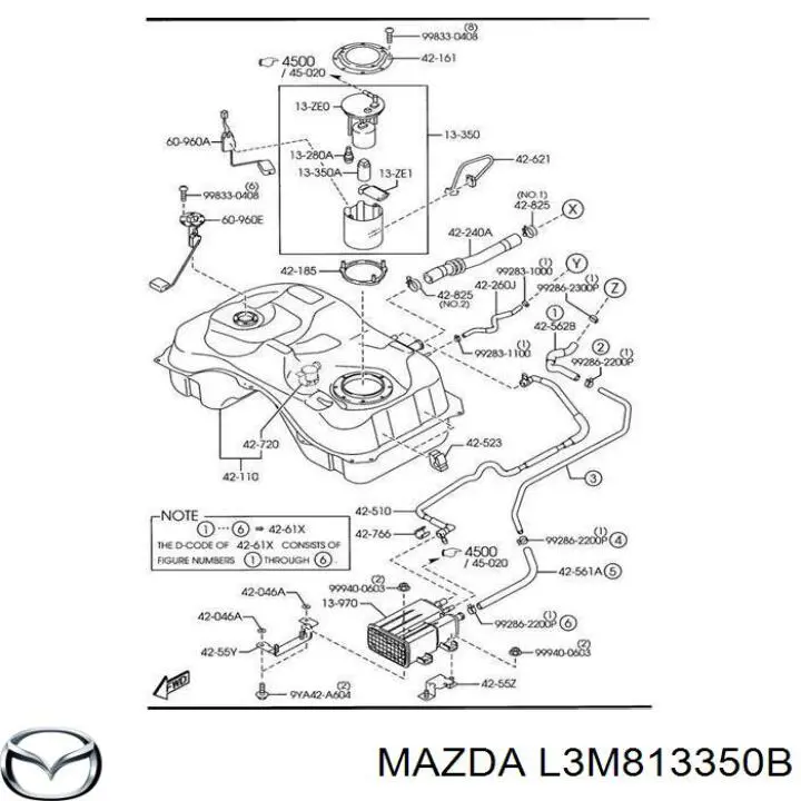 L3M813350B Mazda elemento de turbina da bomba de combustível
