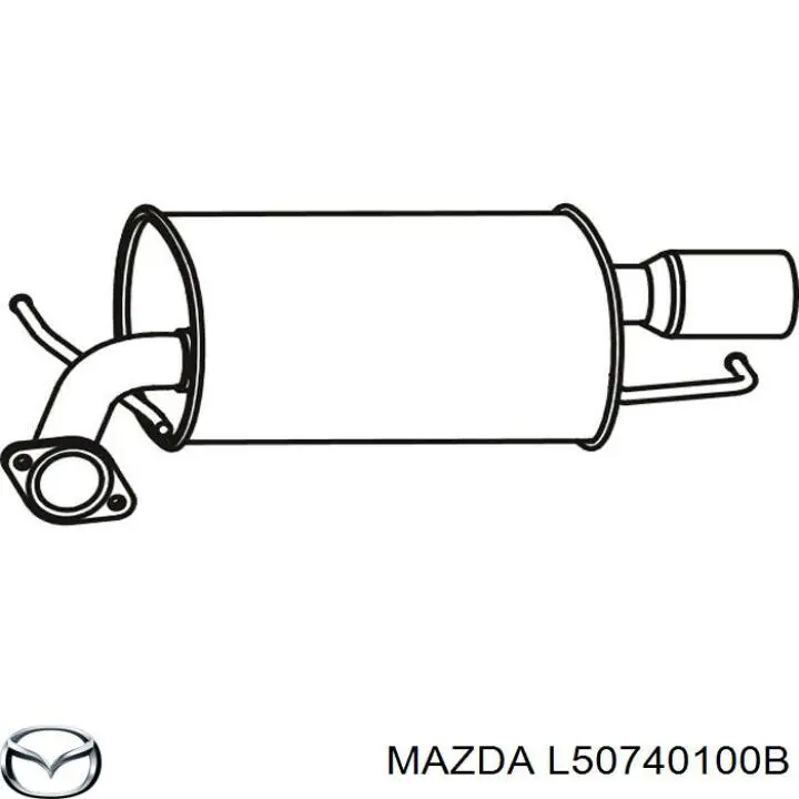 L50740100B Mazda глушитель, задняя часть