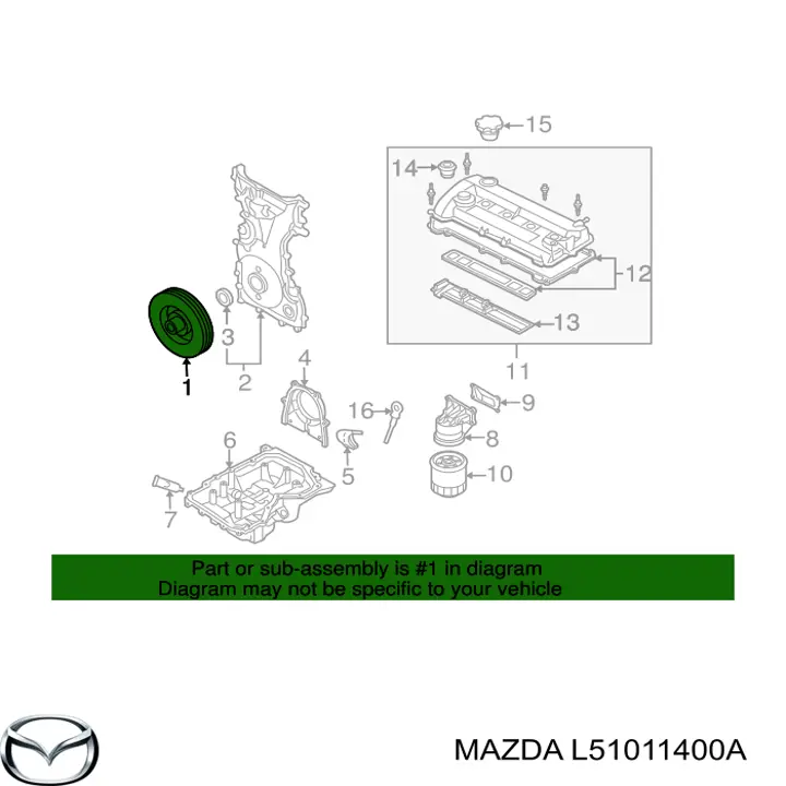 Шкив коленвала Mazda L51011400A