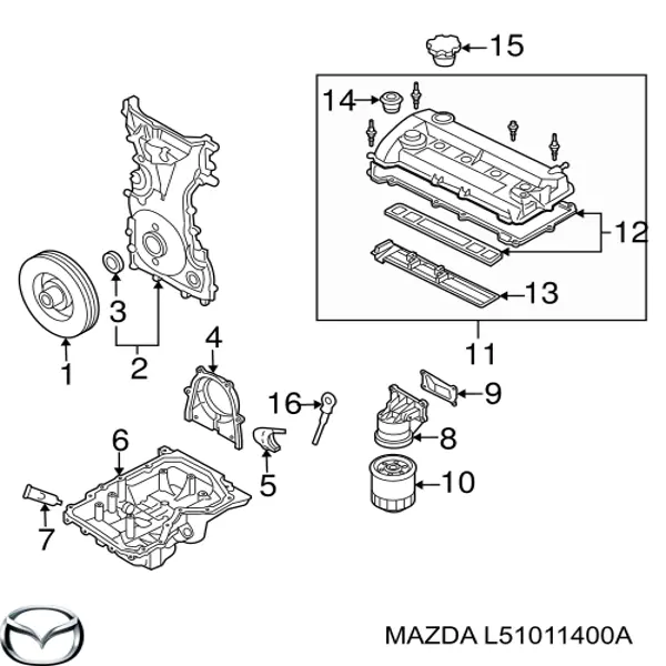 Купить L51011400A Mazda Шкив-демпфер коленвала