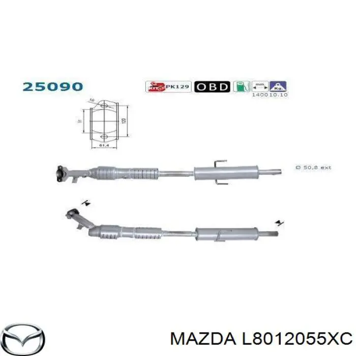 L8012055XC Mazda Конвертор-катализатор
