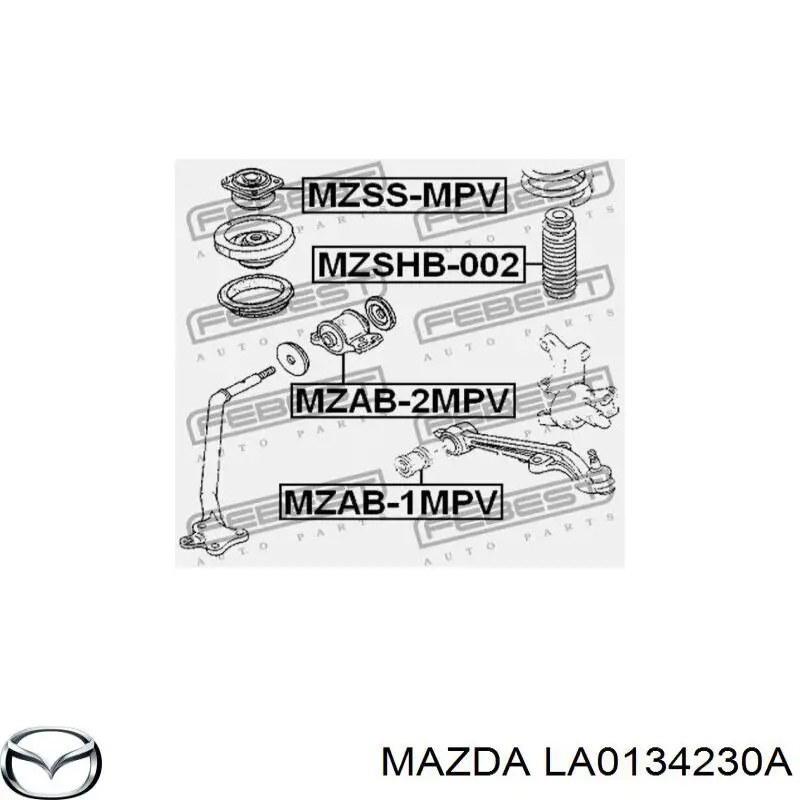 LA0134230A Mazda bloco silencioso da barra de acoplamento de braço oscilante inferior dianteiro