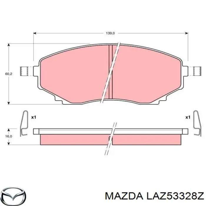 Передние тормозные колодки LAZ53328Z Mazda