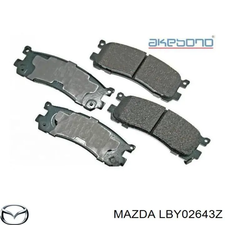 LBY02643Z Mazda колодки тормозные задние дисковые