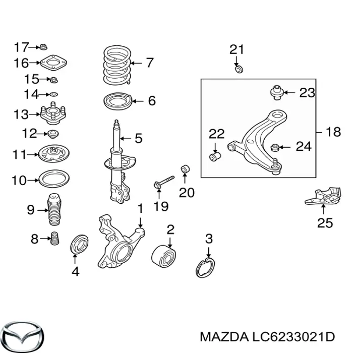 Купить LC6233021D Mazda Ось передняя и поворотные кулаки