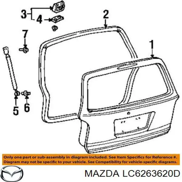 Амортизатор задней двери Mazda LC6263620D цена, от 14.81 USD