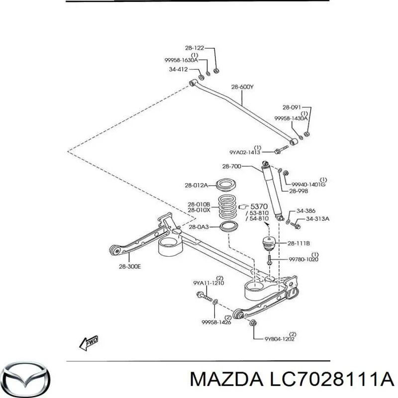 LC7028111A Mazda отбойник пружины задней