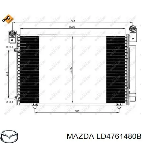 Радиатор кондиционера LD4761480B Mazda