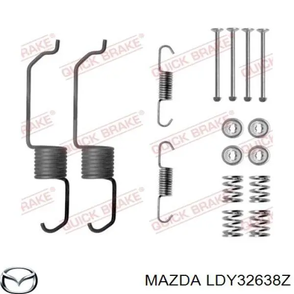 Задние барабанные колодки LDY32638Z Mazda