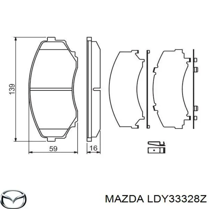 Колодки Mazda LDY33328Z цена, от 26.95 USD