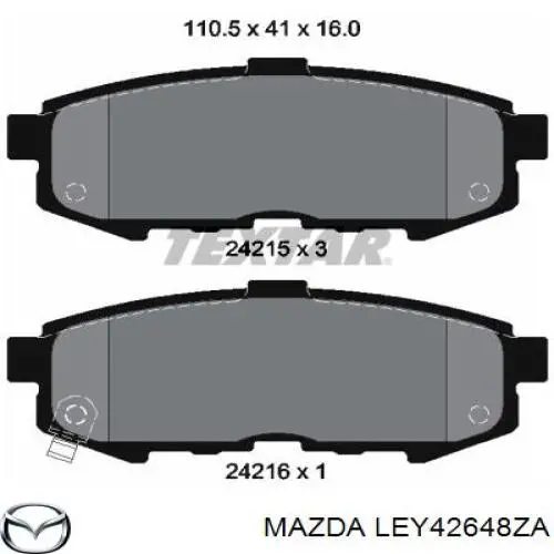 Колодки дисковые  Mazda LEY42648ZA цена, от 22.32 USD
