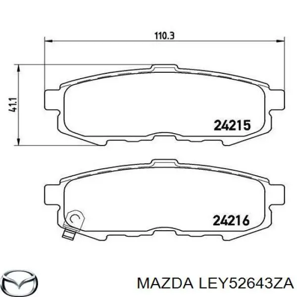 LEY52643ZA Mazda колодки тормозные задние дисковые