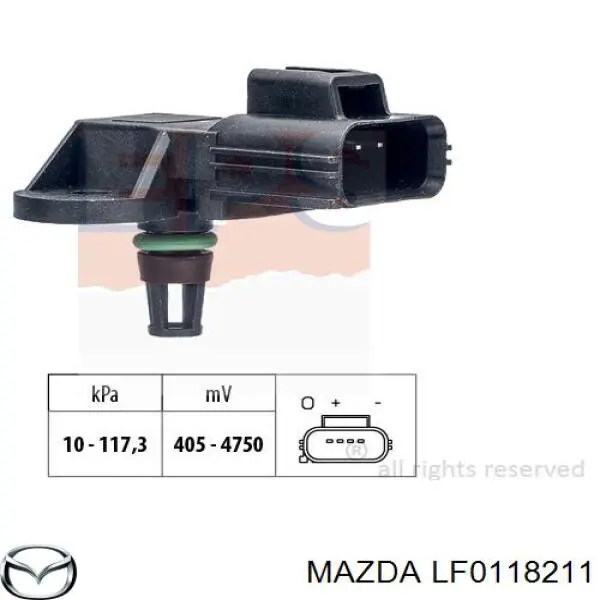 Датчик абсолютного давления в коллекторе Mazda LF0118211 цена, от 14.83 USD
