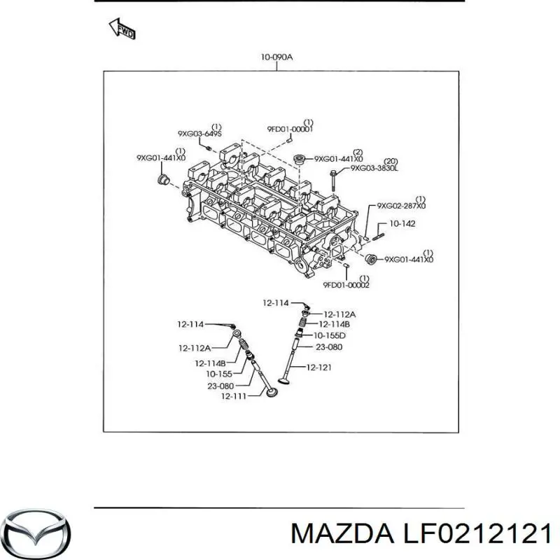 LF0212121 Mazda клапан выпускной