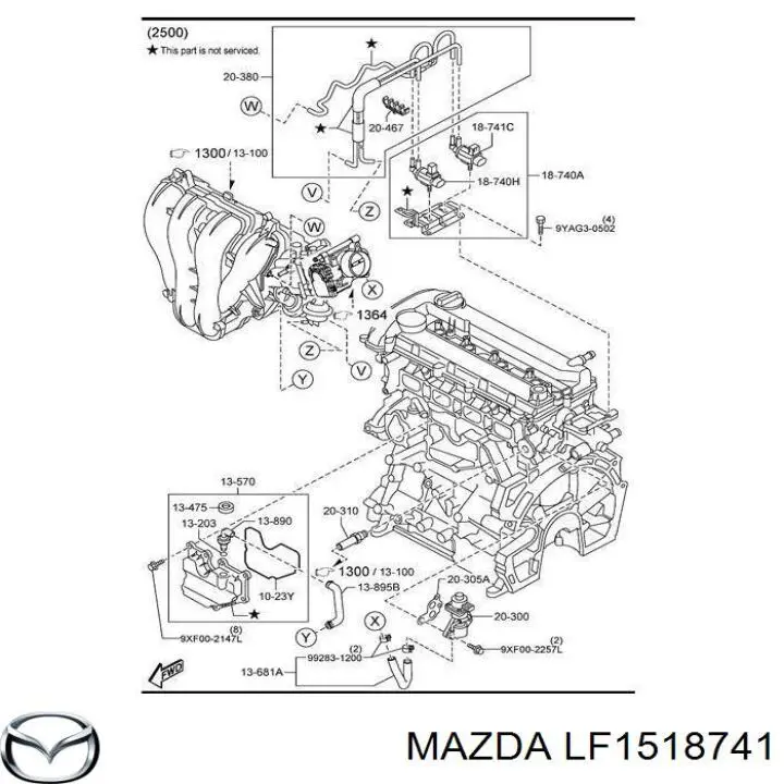 LF1518741 MAZDA Valvula De Solenoide Control De Compuerta EGR original y equivalente
