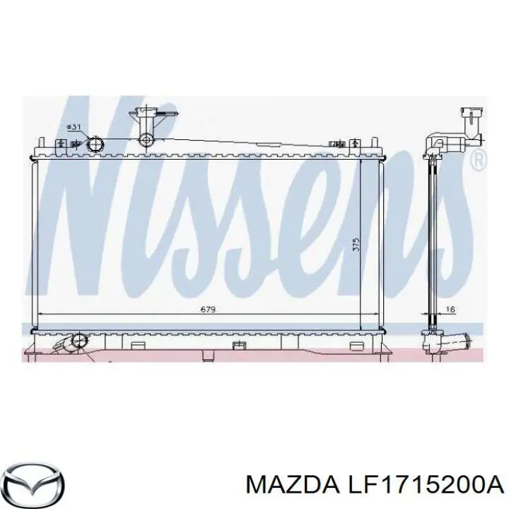 Радиатор охлаждения Mazda LF1715200A