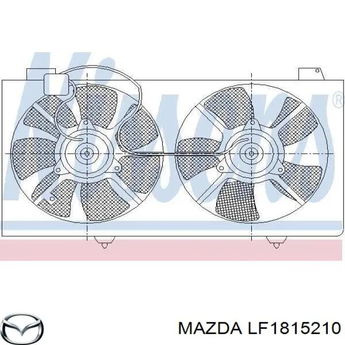 LF1815210 Mazda диффузор радиатора охлаждения, в сборе с мотором и крыльчаткой