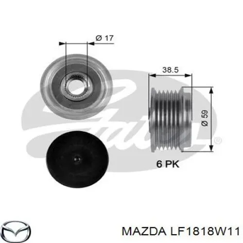 LF1818W11 Mazda шкив генератора