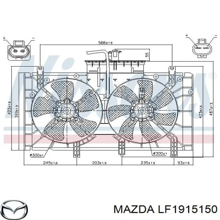 Купить LF1915150 Mazda Мотор вентилятора системы охлаждения