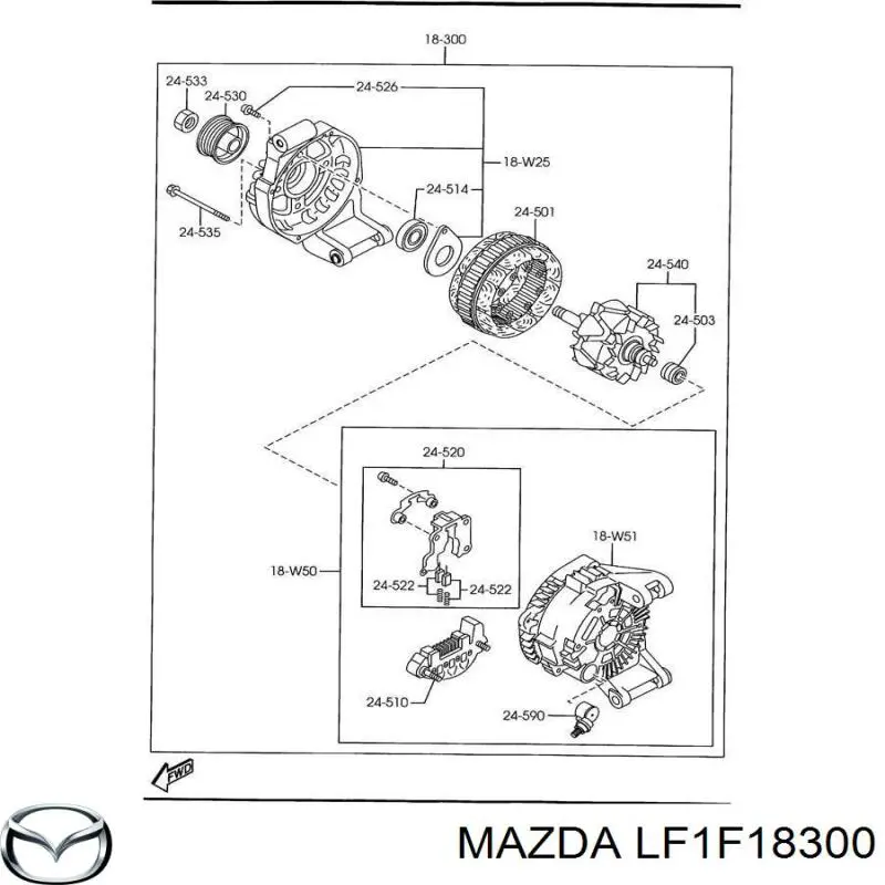 LF1F18300 Mazda генератор