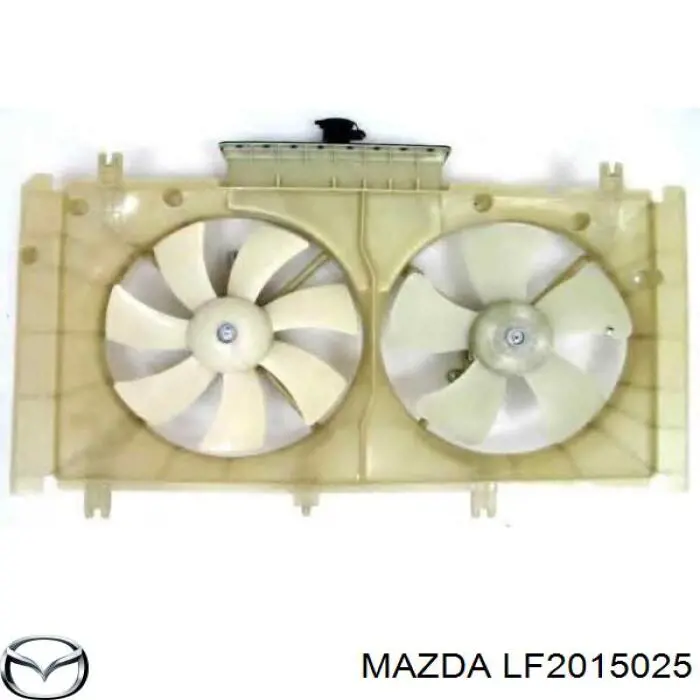 LF2015025 Mazda диффузор радиатора охлаждения, в сборе с мотором и крыльчаткой