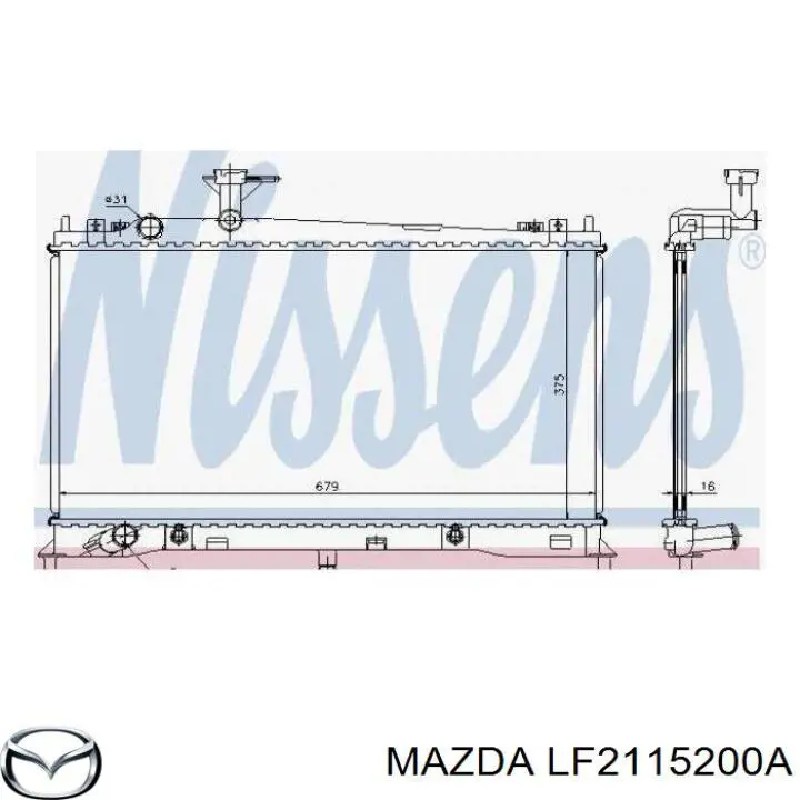 Радиатор LF2115200A Mazda