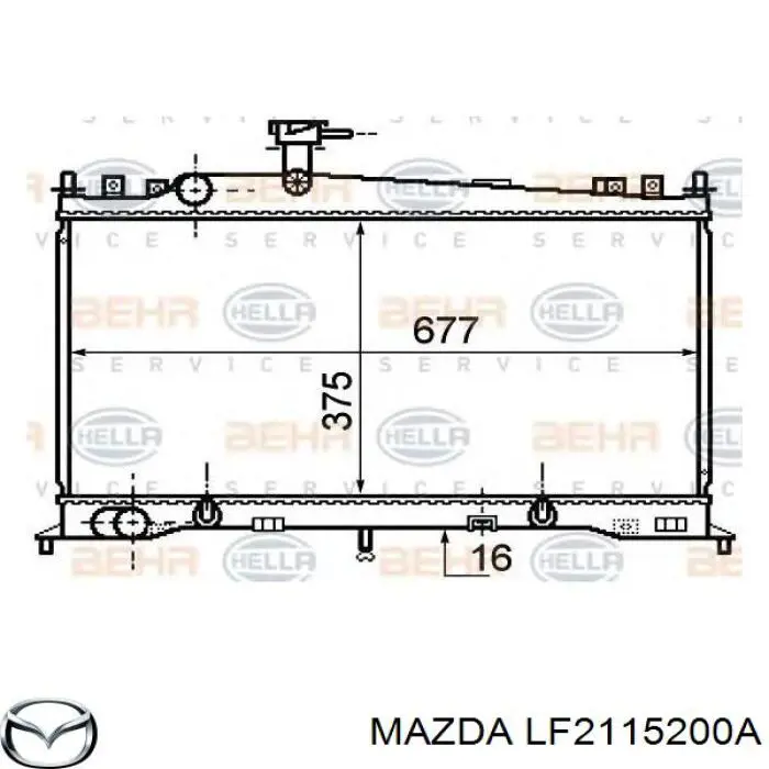 Радиатор охлаждения двигателя Mazda LF2115200A цена, от 80.03 USD