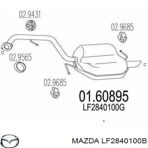 LF2840100B Mazda Выхлопная труба