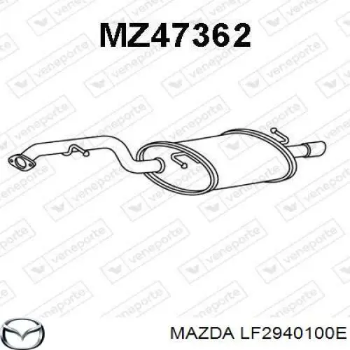 Глушитель, задняя часть LF2940100E Mazda