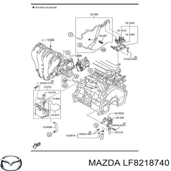 Клапан соленоїд регулювання заслонки EGR LF8218740 Mazda