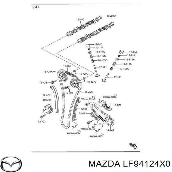 LF94124X0 Mazda звездочка-шестерня распредвала двигателя, впускного