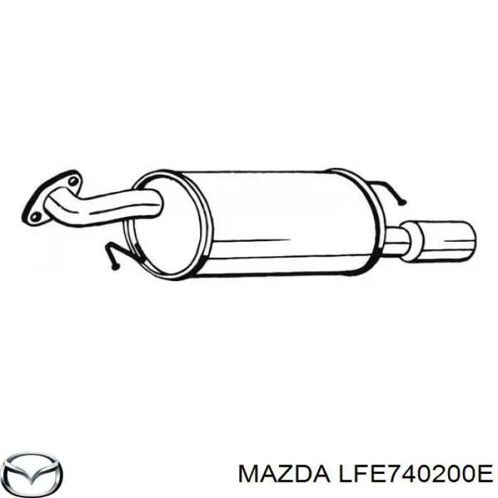 L50840200B Mazda глушитель, задняя часть
