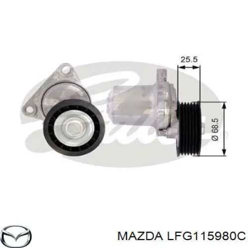 LFG115980C Mazda reguladora de tensão da correia de transmissão