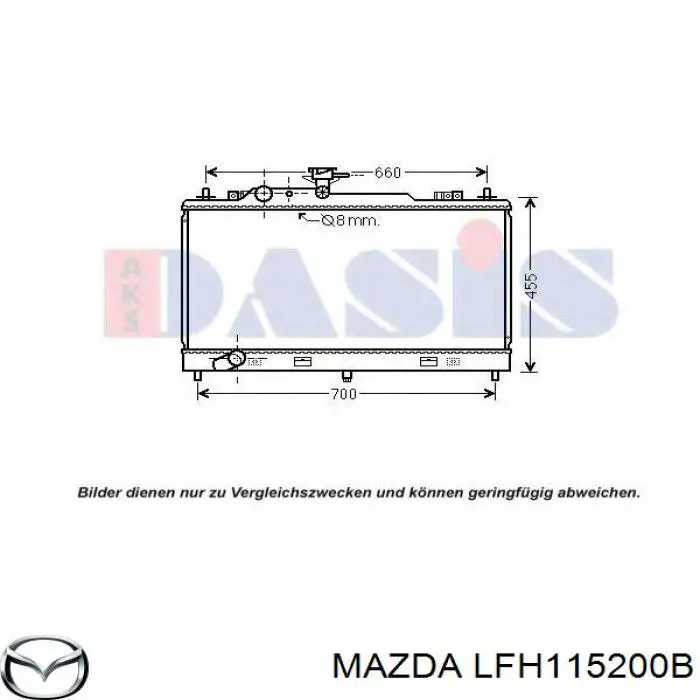 Радиатор охлаждения двигателя Mazda LFH115200B цена, от 154.58 USD