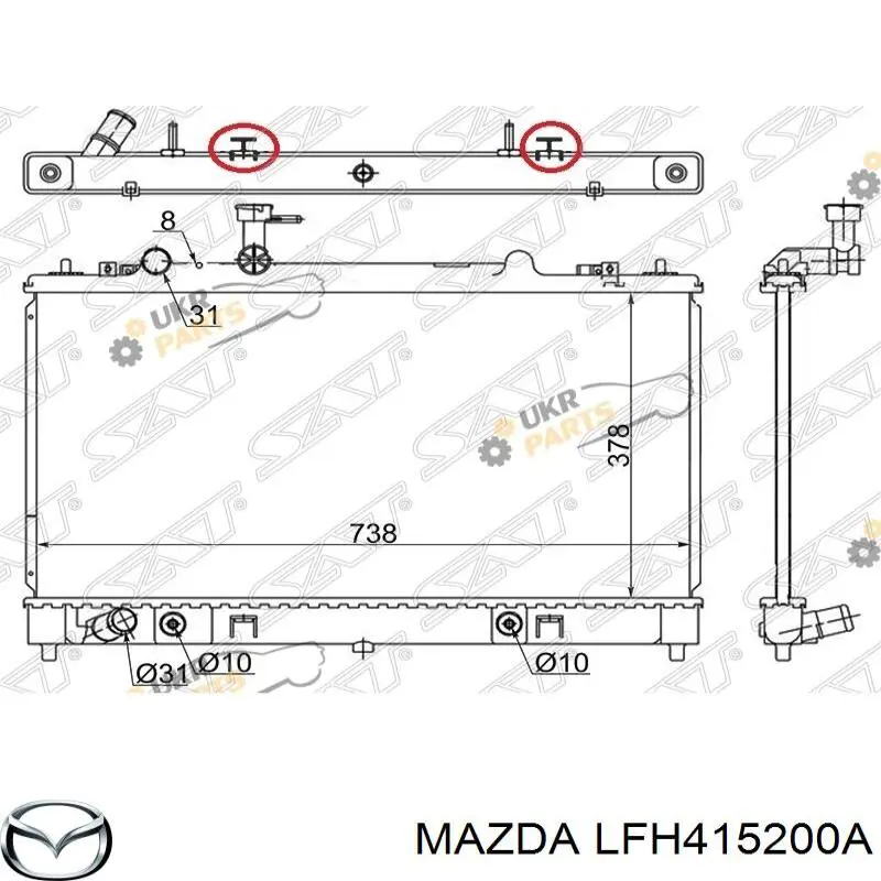 Радиатор охлаждения Mazda LFH415200A