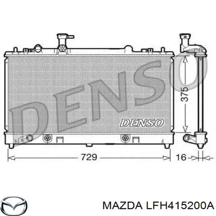 Радиатор охлаждения двигателя Mazda LFH415200A цена, от 179.87 USD