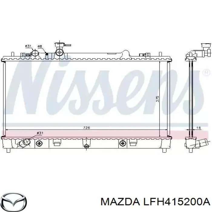 Купить LFH415200A Mazda Радиатор водяной