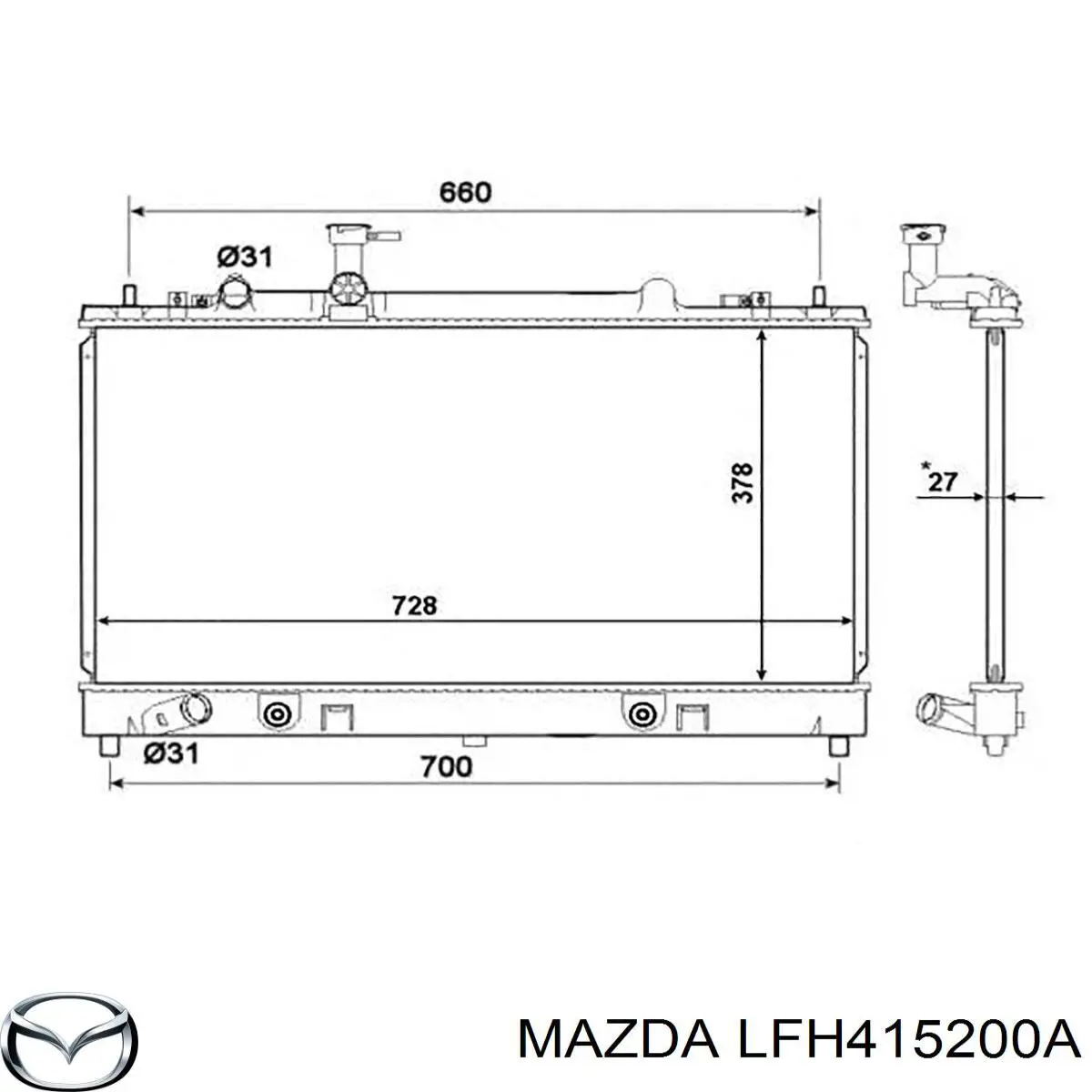 Радиатор LFH415200A Mazda