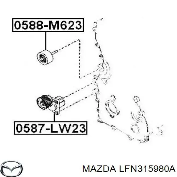 Купить LFN315980A Mazda Натяжитель приводного ремня