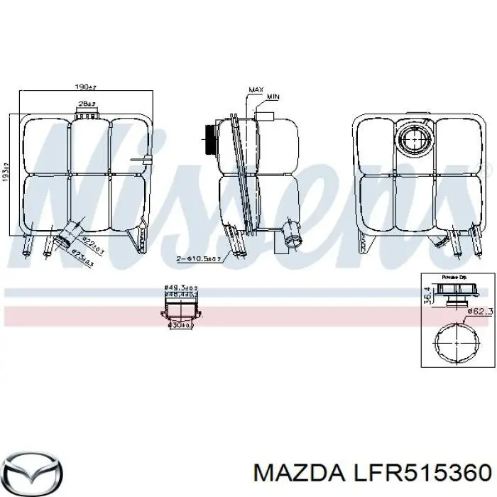 Tanque de expansão do sistema de esfriamento para Mazda 3 (BL)
