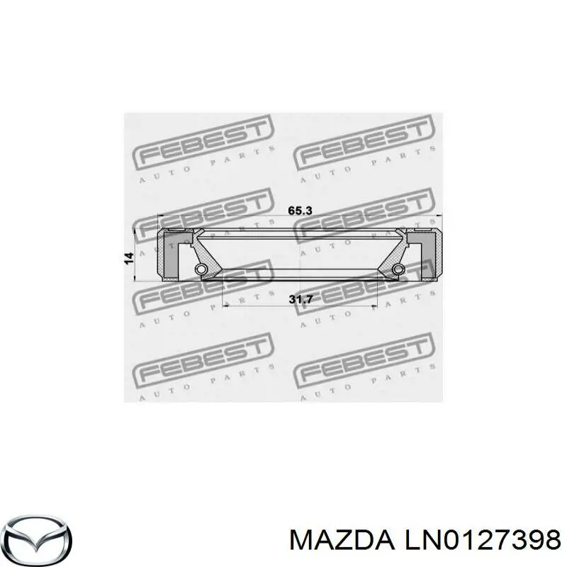 Сальник полуоси переднего моста, левой Mazda LN0127398 цена, от 15.41 USD