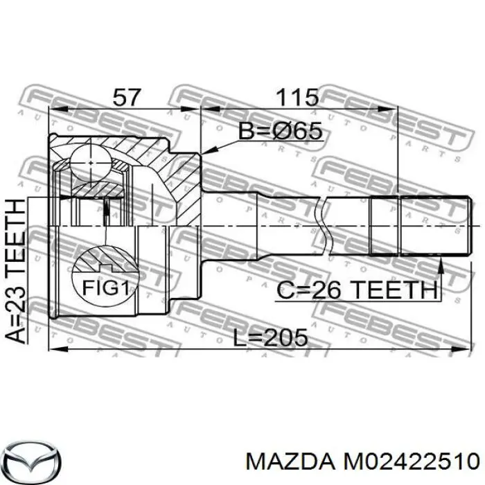 Купить M02422510 Mazda Внешняя граната