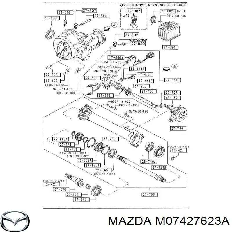 M07427623A Mazda сальник полуоси переднего моста левой