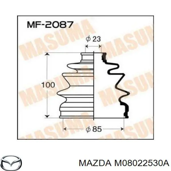 M08022530A Mazda Пыльник шарнира привода