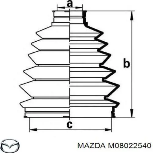 Пыльник ШРУСа наружный M08022540 Mazda